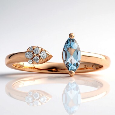 Anillo en oro con Aguamarina de Brasill AAA (CIRARI)