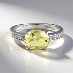 Anello in argento con Quarzo Limone