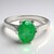Anello placcato in platino con Smeraldo Bahia