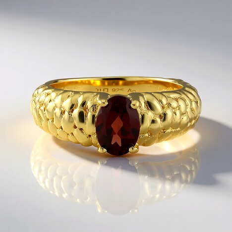 Anello in argento con Granato Mozambico (SAELOCANA)