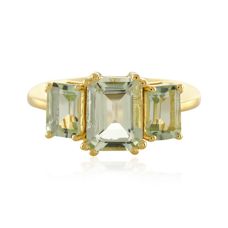 Grüner Amethyst-Silberring