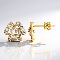 Orecchini in oro con Diamante SI1 (G) (Annette)
