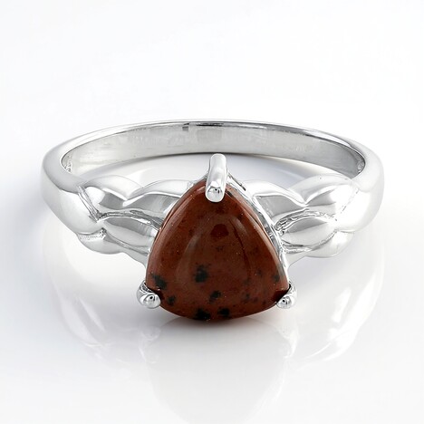 Anello in argento con Ossidiana Mogano