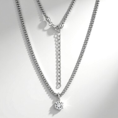 Collana in argento con Topazio Bianco