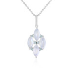 Collar en plata con Piedra de luna azul (KM by Juwelo)