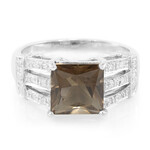 Anello placcato in platino con Quarzo