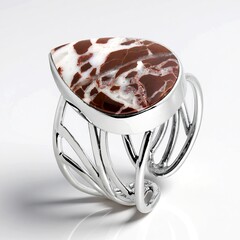 Anillo en plata con Ágata vena de dragón