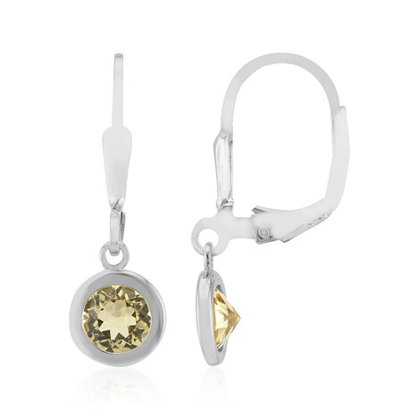 Gelber Beryll-Silberohrringe