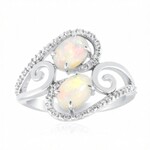 9K Brazilian White Opal Gold Ring