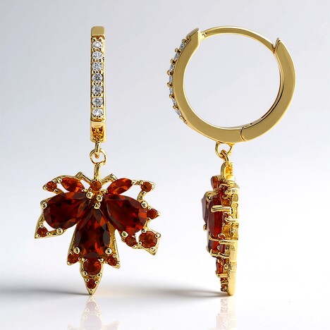 Boucles d'oreilles en argent et Citrine Madère