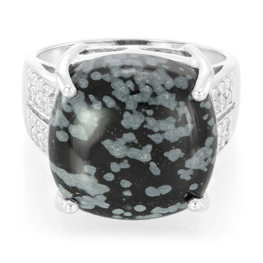 Schneeflocken-Obsidian-Silberring