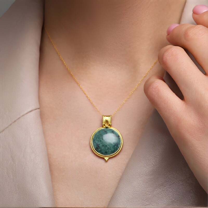 Pendentif en argent et Fuchsite (dagen)