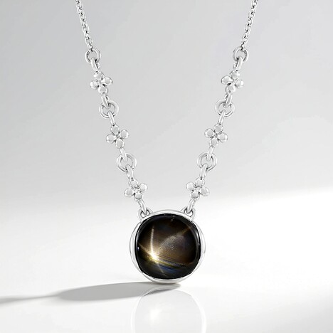 Collana in argento con Zaffiro Stellato Nero (de Melo Essence)