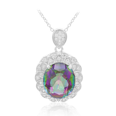 Collier en argent et Quartz mystique