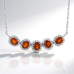 Collier en argent et Cyanite orange