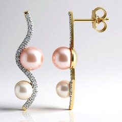 Orecchini in argento con Perla Ming Porpora (TPC)