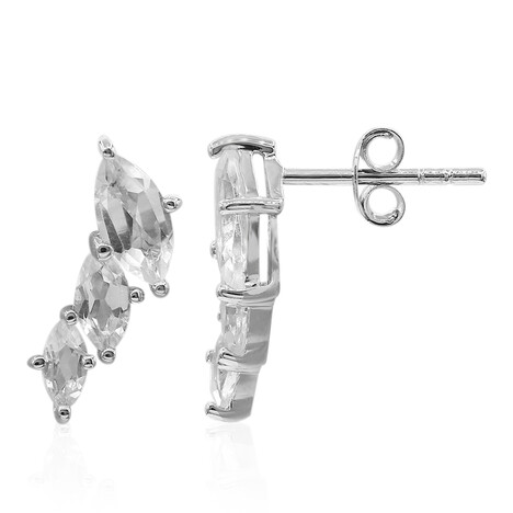 Boucles d'oreilles en argent et Topaze blanche