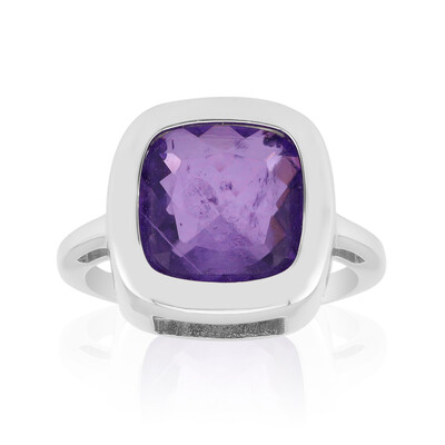 Purpurfarbener Pastell-Quarz-Silberring (MONOSONO COLLECTION)