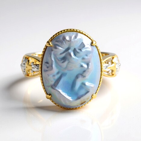 Anello in argento con Perla Mabe (Gems en Vogue)