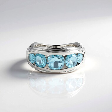 Anillo en plata con Topacio azul cielo (SAELOCANA)