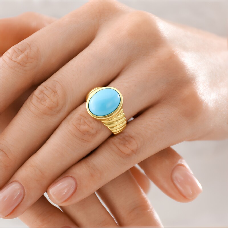 Zilveren ring met een Sleeping Beauty Turkoois