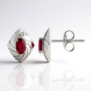 Pendientes en plata con Rubelita de Brasil AAA