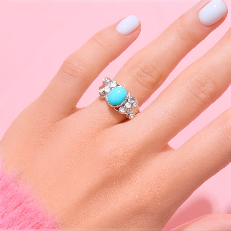 Sleeping Beauty Turquoise Silver Ring