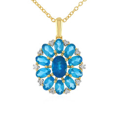 Neon Blue Apatite Silver Necklace