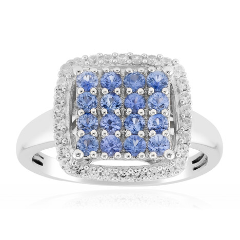 Blauer Ceylon-Saphir-Silberring