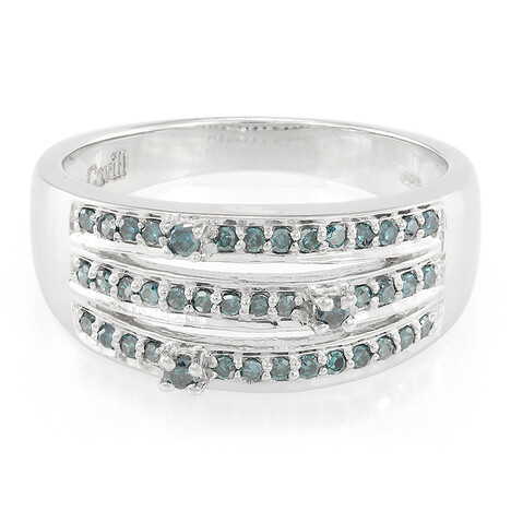 Zilveren ring met Fancy diamanten