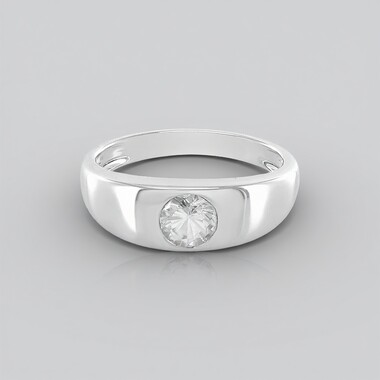 Zilveren ring met een zirkoon