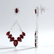 Boucles d'oreilles en argent et Grenat d'Inde (Dallas Prince Designs)