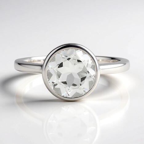 Anello in argento con Topazio Bianco