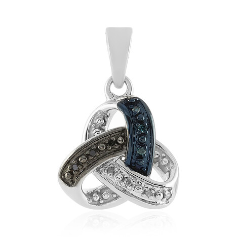 Ciondolo in argento con Diamante Blu I3