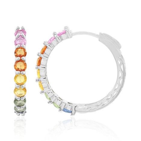 Pendientes en plata con Zafiro rosado