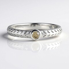 Anello in argento con Diamante Champagne I2