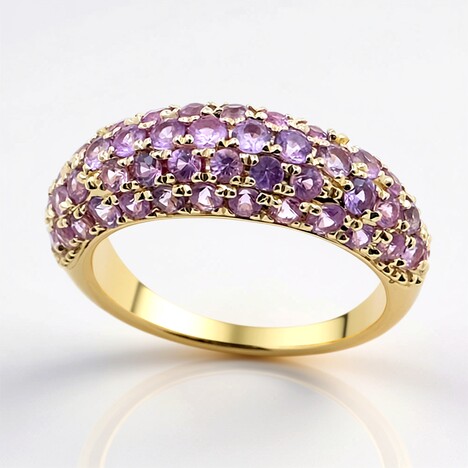 Anello in oro con Zaffiro Ceylon Porpora (non riscaldato)
