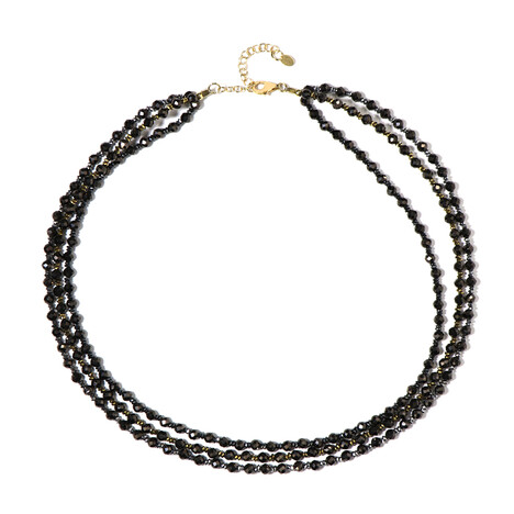 Schwarzer Spinell-Silberhalskette