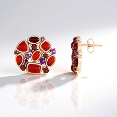Orecchini in argento con Corniola (KM by Juwelo)