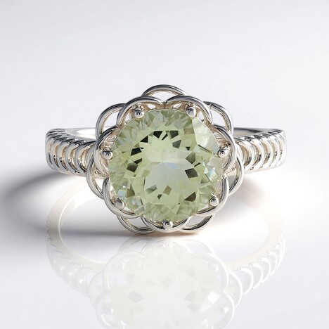 Anello in argento con Ametista Verde (Ornaments by de Melo)
