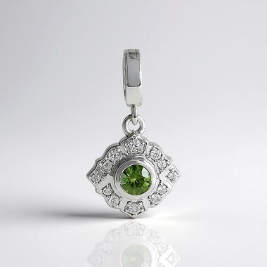 Colgante en plata con Zircón verde Ceylon