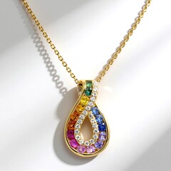 Collana in oro con Zaffiro Fancy