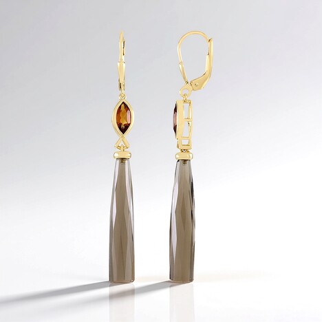 Orecchini in argento con Quarzo Fumè (KM by Juwelo)