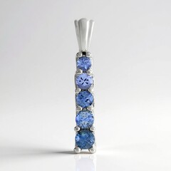 Pendentif en argent et Saphir bleu de Ceylan