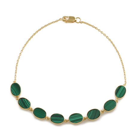 Brazalete en plata con Malaquita