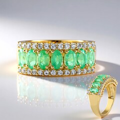 Anello in oro con Smeraldo Colombiano