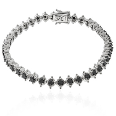 Schwarzer Spinell-Silberarmband (Dallas Prince Designs)
