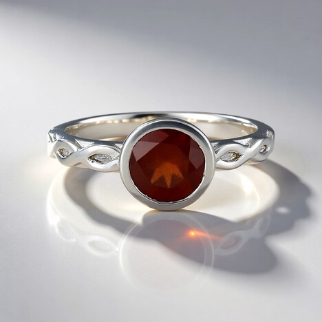 Anello in argento con Granato Essonite