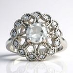 Anello in argento con Topazio Bianco