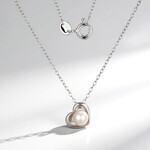 Collana in argento con Perla d'Acqua Dolce Bianca